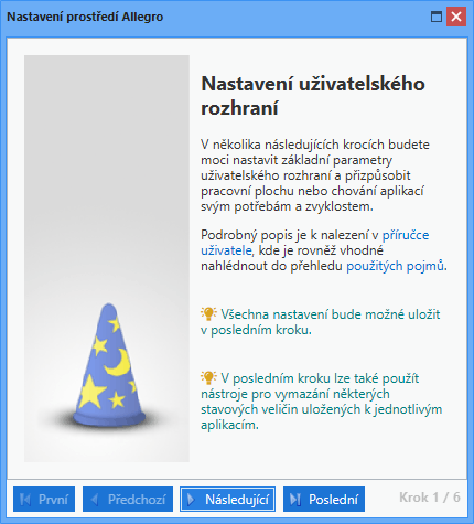 Průvodce nastavením uživatelských parametrů Průvodce nastavením uživatelských parametrů