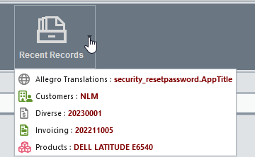 Recently launched data records Recently launched data records