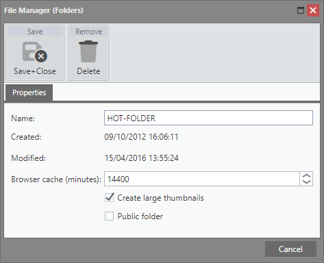 Folder properties