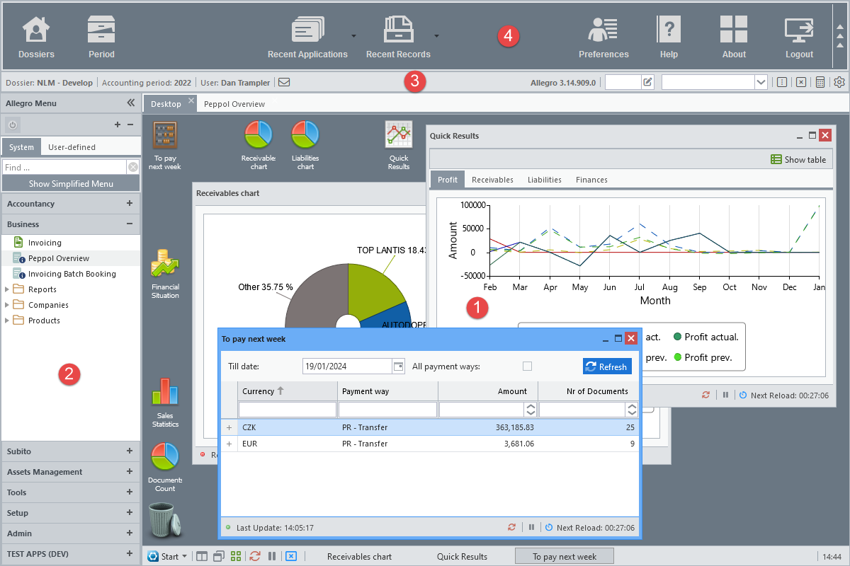 Allegro Framework - user interface