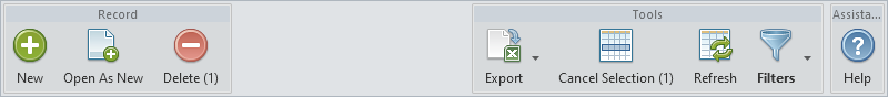List toolbar - classic icons