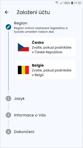 Založení uživatelského účtu