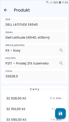 Editace produktu