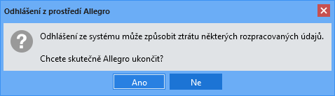 Potvrzení požadavku na odhlášení Potvrzení požadavku na odhlášení