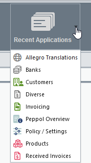 Recently launched applications Recently launched applications